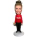 Casual Lady Holding a Bottle of Beer Bobblehead