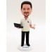 Casual Man Bobblehead With Martini And Laptop