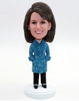 Casual Winter Lady Custom Bobblehead