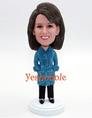 Casual Winter Lady Custom Bobblehead Casual Winter Lady Custom Bobblehead