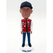 Custom Bobblehead With Red Varsity Jacket