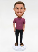 Custom Man in Sandals Casual Bobblehead