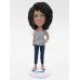 Fashion Girl in Cute Jeans Custom Bobblehead