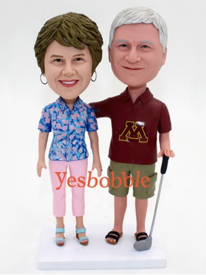 Casual Couple Personalized Bobblehead