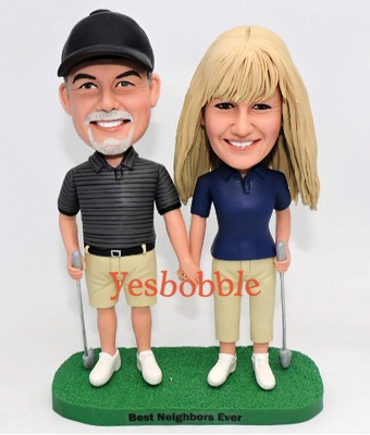 Custom Golfer Couple Bobblehead Custom Golfer Couple Bobblehead
