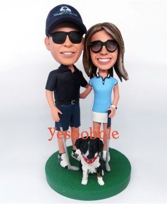 Golfer Couple Custom Bobblehead 