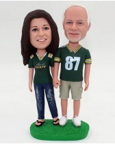 Packer Gear Football Fans Couple Bobblehead