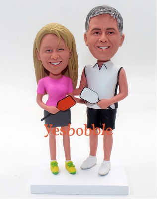 Pickleball Couple Custom Bobbleheads