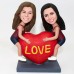 Sisters Hugging Heart Bobblehead