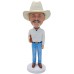 Custom Cowboy with Beer Bobblehead
