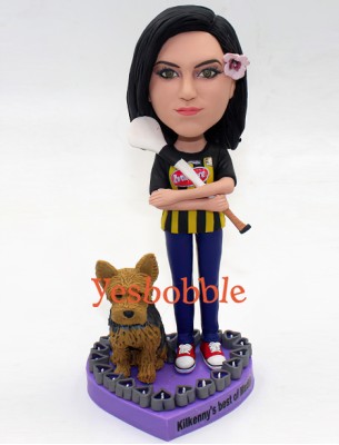 Kilkenny Fans With Hurling Stick Bobblehead Kilkenny Fans With Hurling Stick Bobblehead