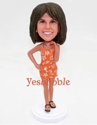 Lady In Hawaiian Sundress Bobblehead