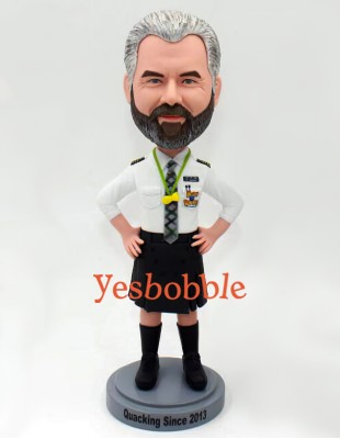 Man in Skirt With Hands On Hips Custom Bobblehead