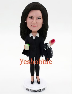 Shopping Lady With Mug Bobblehead