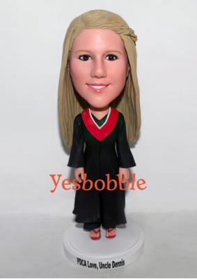 Graduation Girl in Academic Dress Bobblehead Graduation Girl in Academic Dress Bobblehead