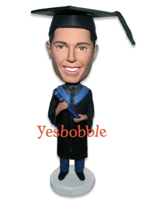 Graduation Guy in Baccalaureate Gown Custom Bobblehead Graduation Guy in Baccalaureate Gown Custom Bobblehead