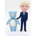 Boy In Suit With Bear Custom Bobblehead Boy In Suit With Bear Custom Bobblehead