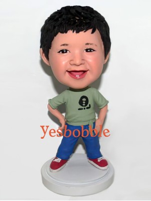 Casual Little Boy Custom Bobblehead