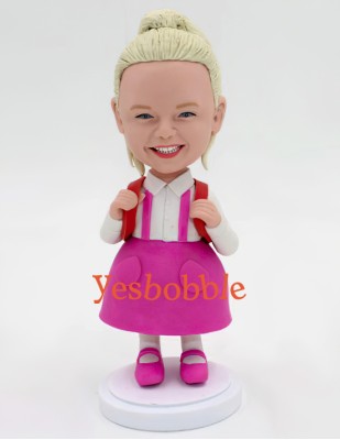 Kindergarten School Girl Custom Bobblehead Kindergarten School Girl Custom Bobblehead