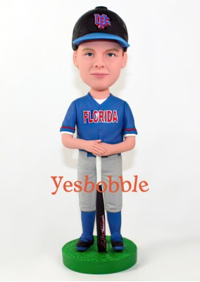 Little Baseball Player With Bat Bobblehead