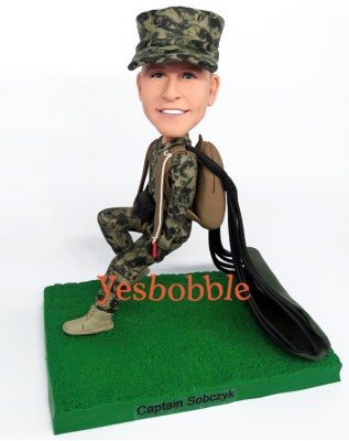 Paratrooper With Skydiving Backpack Bobblehead