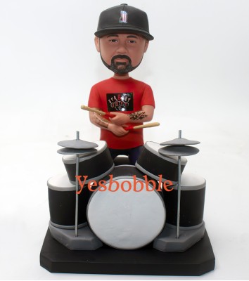 Male Rock Band Drummer Custom Bobblehead Male Rock Band Drummer Custom Bobblehead