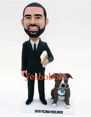 Man Carry a Guitar and Holding a Book Bobblehead