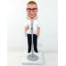Singer Bobblehead with Microphone Stand Singer Bobblehead with Microphone Stand