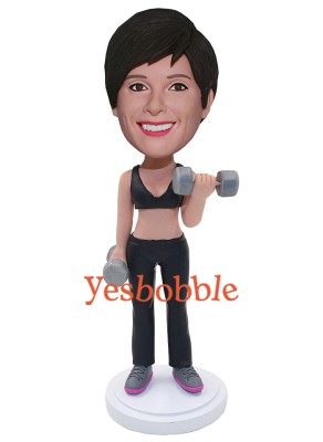 Custom Dumbbell Fitness Bobblehead
