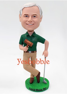 Custom Golfer Bobblehead With Hammer Custom Golfer Bobblehead With Hammer