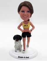 Runner with Puppy Custom Bobblehead Runner with Puppy Custom Bobblehead