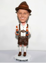 Sport Fan Holding Two Bottles of Beer Bobblehead