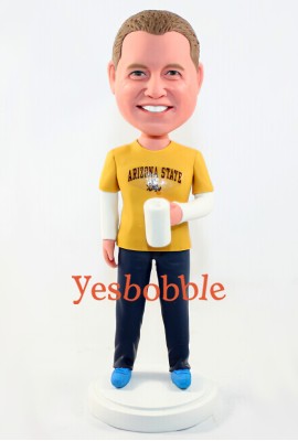 Sport Fan Holding a Glass of Beer Bobblehead