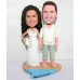 Beach Couple with Flower Leis Custom Bobblehead