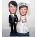 Bride and Groom Arm In Arm Wedding Bobblehead
