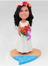 Custom Bride Bobblehead with Hawaiian Style Band