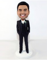 Groom in Tuxedo Custom Bobblehead