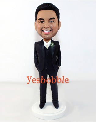 Groom in Tuxedo Custom Bobblehead Groom in Tuxedo Custom Bobblehead