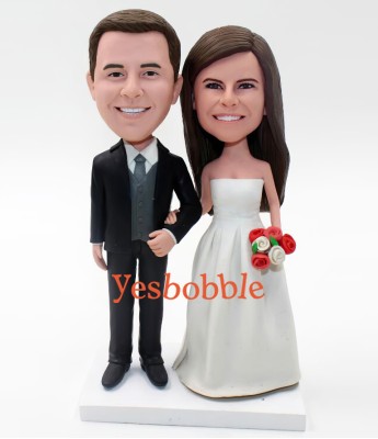 Traditional Wedding Cake Topper Bobblehead
