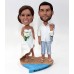 Wedding Cake Topper, Beach Couple Bobblehead