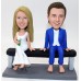 Wedding Couple Bobblehead Sitting On a Bench