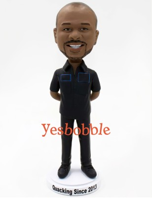 Bobblehead in Uniform Hands Behind the Back
