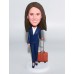 Business Woman With Carry-On Luggage Bobblehead Business Woman With Carry-On Luggage Bobblehead