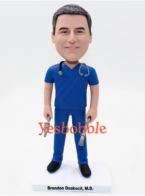 Doctor Bobblehead Holding Pipe And Wrench