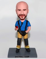 Firefighter Holding a Fire Hose Bobblehead Firefighter Holding a Fire Hose Bobblehead