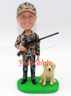 Hunter Custom Bobblehead With Dog