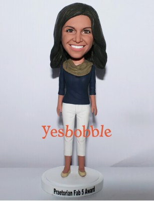 Lady Wearing a Scarf Custom Bobblehead