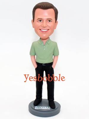 Man In Polo Shirt Custom Bobblehead