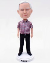Man in Plaid Shirt Custom Bobblehead
