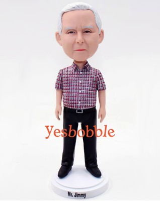 Man in Plaid Shirt Custom Bobblehead